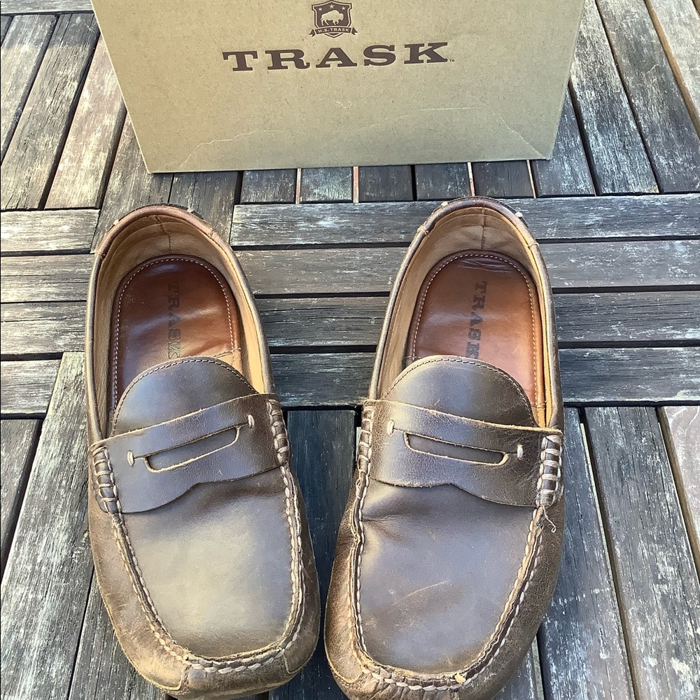 H.S. Trask Mens Dawson Loafers Dark Brown Sz 11